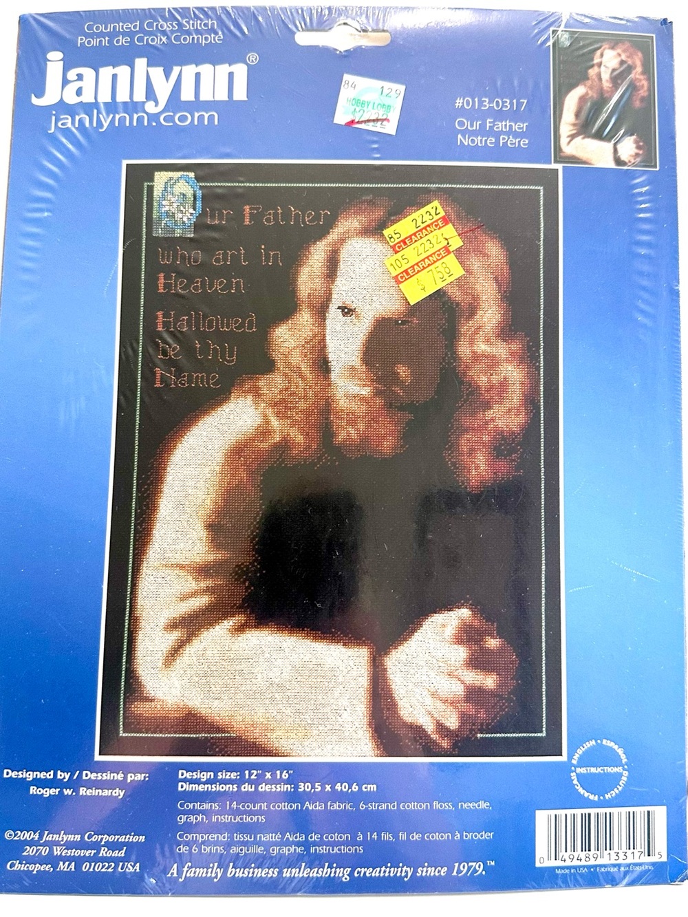 'Our Father' Counted Cross Stitch Kit - Brown & Cream